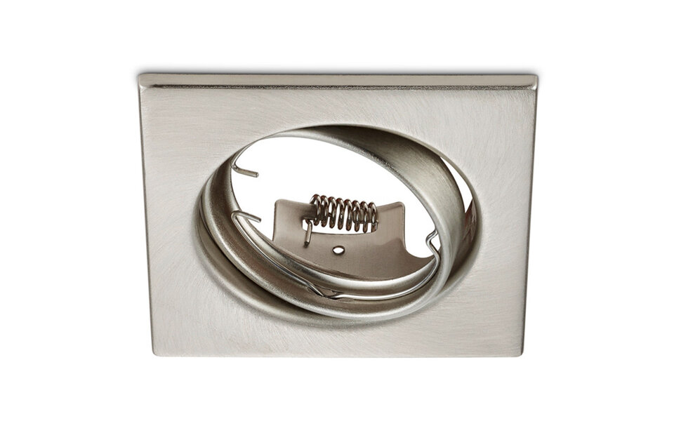 HLW LED LED Spot Set 6W - Dimmable Tiltable Recessed Spotlight Square White - Matte Nickel