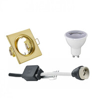 Dimmable 6W LED spotlight GU10 – matte gold (square recessed)