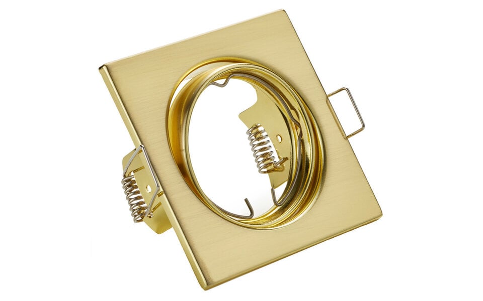 HLW LED Dimmable 6W LED Spotlight Set - Square Recessed Spotlight Matte Gold - Tiltable White & Gold Spotlight