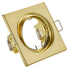 Vierkante dimbare 6W LED-spot GU10 in mat goud met 390 lumen en koel wit licht van 6400K