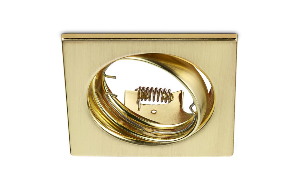 HLW LED Dimmable 6W LED Spotlight Set - Square Recessed Spotlight Matte Gold - Tiltable White & Gold Spotlight