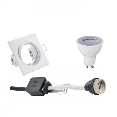 LED Spot Set 6W - Dimbare Vierkante Inbouwspot - Kantelbare Witte Spot LED Spot Set 6W - Dimbare Vierkante Inbouwspot - Kantelbare Witte Spot