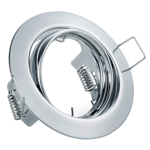 Dimbare kantelbare LED inbouwspot GU10 6W 3000K glanzend chroom met warm wit licht