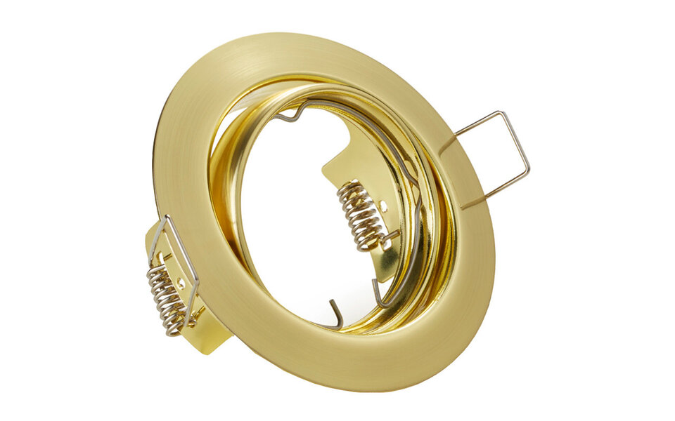 HLW LED 6W Dimbare LED Spot Set - Mat Gouden Ronde Inbouw Kantelbare Spot GU10 HLW LED 6W Dimbare LED Spot Set - Mat Gouden Ronde Inbouw Kantelbare Spot GU10