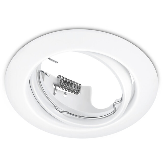 HLW LED Dimmable 6W LED Spot - Tiltable Round Recessed Spot Matt White 4200K Natural White