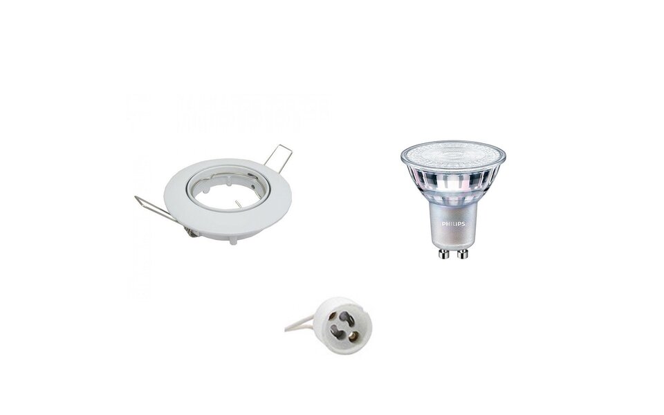 HLW LED 7W LED Spot Set - Tiltable Gloss White Round Recessed Spot - Dimmable Spot HLW LED 7W LED Spot Set - Tiltable Gloss White Round Recessed Spot - Dimmable Spot