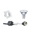 7W LED Lamp Set - Kantelbare Vierkante Inbouwspot Mat Wit, Dimbaar 7W LED Lamp Set - Kantelbare Vierkante Inbouwspot Mat Wit, Dimbaar