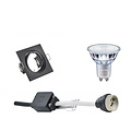Dimmable Square LED Recessed Spotlight - Tiltable Spotlight Matte Black 7W LED Lamp