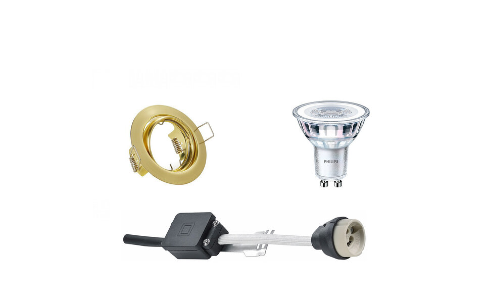 HLW LED LED Spot Set 3W - Mat Gouden Inbouwspot Kantelbaar Ø83mm GU10 Warm Wit HLW LED LED Spot Set 3W - Mat Gouden Inbouwspot Kantelbaar Ø83mm GU10 Warm Wit