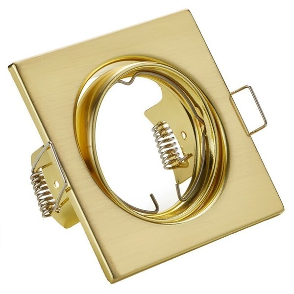 HLW LED LED Spot Set 4W - Kantelbare Vierkante Inbouwspot Mat Goud - Dimbaar