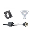 Dimmable 4W GU10 LED recessed spotlight, tiltable, matte black 4000K
