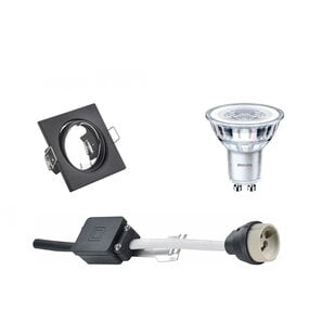 Philips GU10 LED Inbouwspot 4W Dimbaar 3000K Mat Zwart Philips GU10 LED Inbouwspot 4W Dimbaar 3000K Mat Zwart