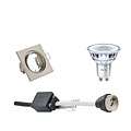 3W LED Spot Set - Kantelbare Vierkante Inbouwspot met GU10 Fitting, Mat Nikkel, Natuurlijk Wit 4000K