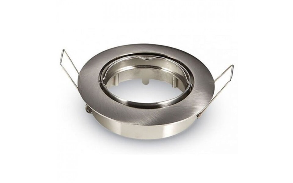 HLW LED 6W LED Spot Set - Tiltable Round Recessed Spotlight Matte Chrome GU10 Warm White