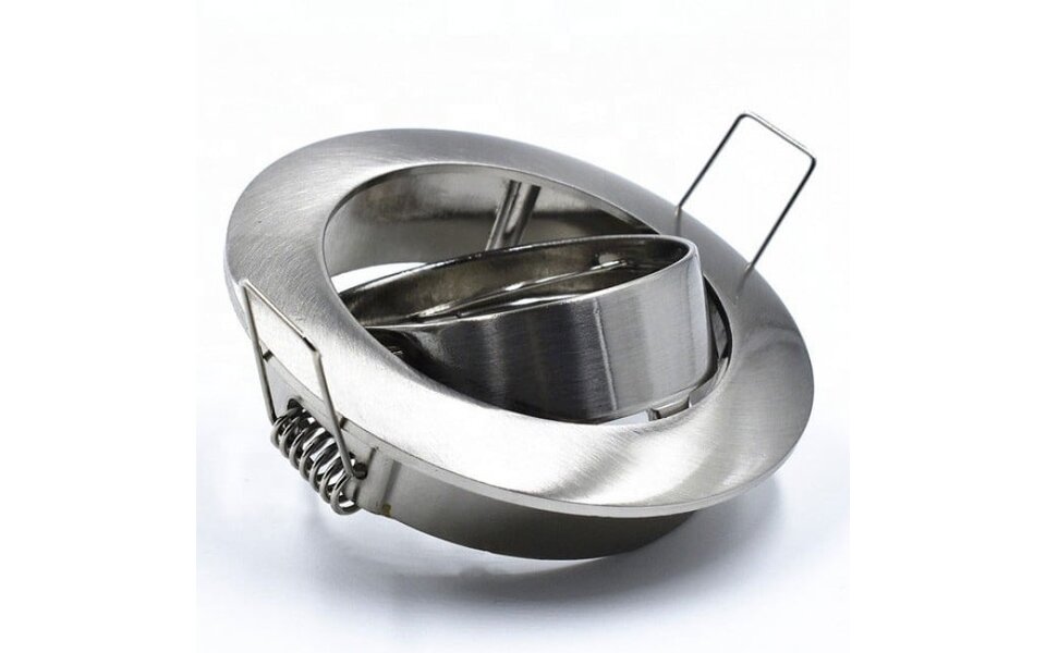 HLW LED 6W LED Spot Set - Tiltable Round Recessed Spotlight Matte Chrome GU10 Warm White