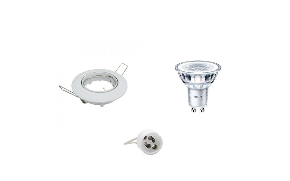 HLW LED LED Spot Set 5W - Tiltable Round White Recessed Spotlight with GU10 Fitting