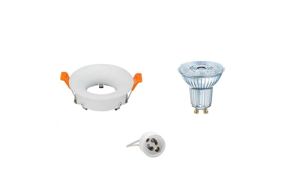 HLW LED LED Spot Set - Dimmable Recessed Round Spot 4W LED Lamp Matte White GU10