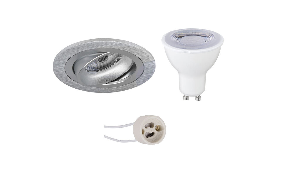 HLW LED Dimmable 6W LED Spot Set - Tiltable Round Recessed Spot White Spot GU10 HLW LED Dimmable 6W LED Spot Set - Tiltable Round Recessed Spot White Spot GU10