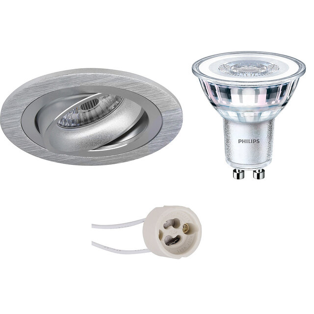 LED inbouwspot GU10 4W 345lm 3000K dimbaar mat zilver Lichtbronnen