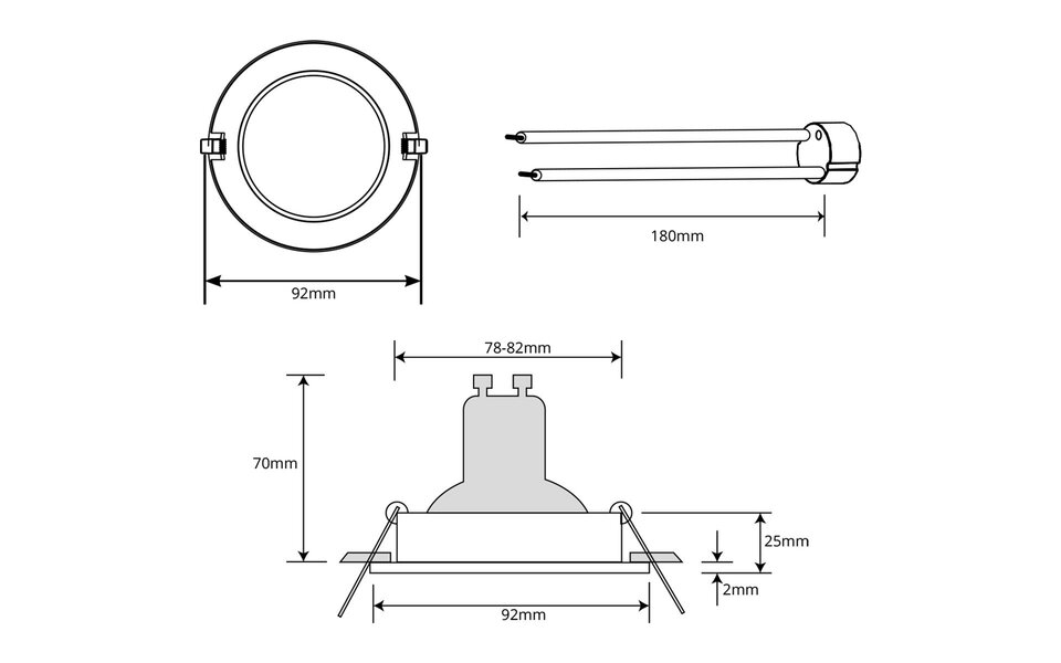 HLW LED LED Spot Set 4W - Tiltable Dimmable Round Recessed Spotlight Matte Silver GU10