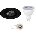 LED Spot Set 6W - Tiltable Dimmable Round Recessed Spotlight Matte Black GU10