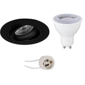 6W Dimbare GU10 LED inbouwspot 3000K Mat Zwart 6W Dimbare GU10 LED inbouwspot 3000K Mat Zwart