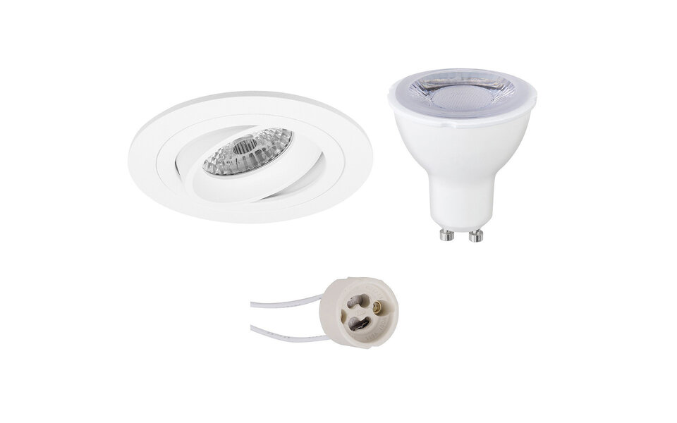 HLW LED 6W LED Spot Set - Dimmable Tiltable Recessed Spot Light Matte White - Round Spot GU10 HLW LED 6W LED Spot Set - Dimmable Tiltable Recessed Spot Light Matte White - Round Spot GU10