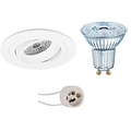 LED Spot Set 4W - Dimbare, Kantelbare Ronde Inbouwspot Mat Wit - GU10 LED Lamp