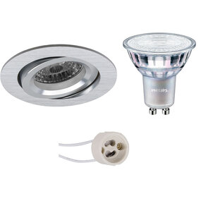 LED spot set GU10 Mat Zilver DimTone dimbaar 2200–2700K LED spot set GU10 Mat Zilver DimTone dimbaar 2200–2700K