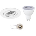 Pragmi Aerony Pro 6W LED Spotlight Set - Dimmable, Tiltable Round White Recessed Spotlight