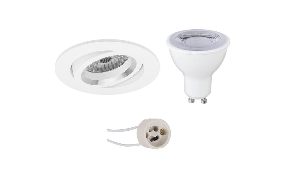 HLW LED Pragmi Aerony Pro 6W LED Spotlight Set - Dimmable, Tiltable Round White Recessed Spotlight