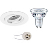 6W LED Inbouwspot Set GU10 3000K Kantelbaar Mat Wit 6W LED Inbouwspot Set GU10 3000K Kantelbaar Mat Wit