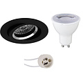6W LED Spot Set - Dimbare, Kantelbare Ronde Inbouwspot Mat Zwart - Warm Wit 6W LED Spot Set - Dimbare, Kantelbare Ronde Inbouwspot Mat Zwart - Warm Wit