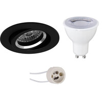 Dimmable LED Recessed Spotlight, Tiltable, 6W, Matte Black, GU10