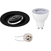 LED inbouwspot set GU10 mat zwart, 6W dimbaar, 390 lm LED inbouwspot set GU10 mat zwart, 6W dimbaar, 390 lm
