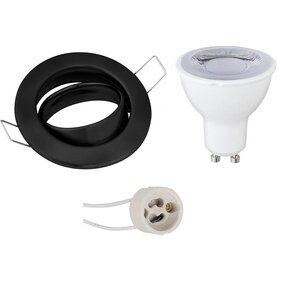 LED Spot GU10 6W Mat Zwart Ø82mm 390lm Dimbaar LED Spot GU10 6W Mat Zwart Ø82mm 390lm Dimbaar