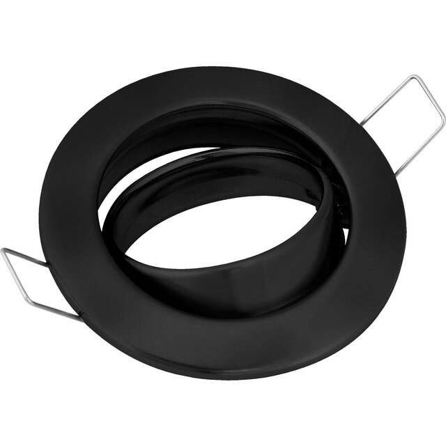 Mat zwarte 4W GU10 LED inbouwspot met 4000K neutraal wit licht, dimbaar en kantelbaar