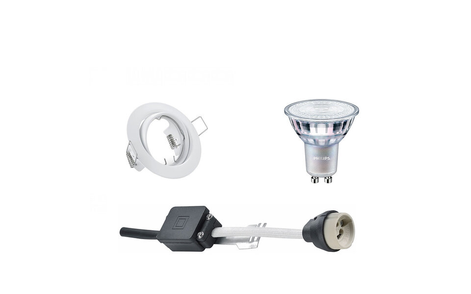 HLW LED 9W Dimbare LED Spot - Kantelbare Ronde Inbouwspot met Witte GU10 Fitting