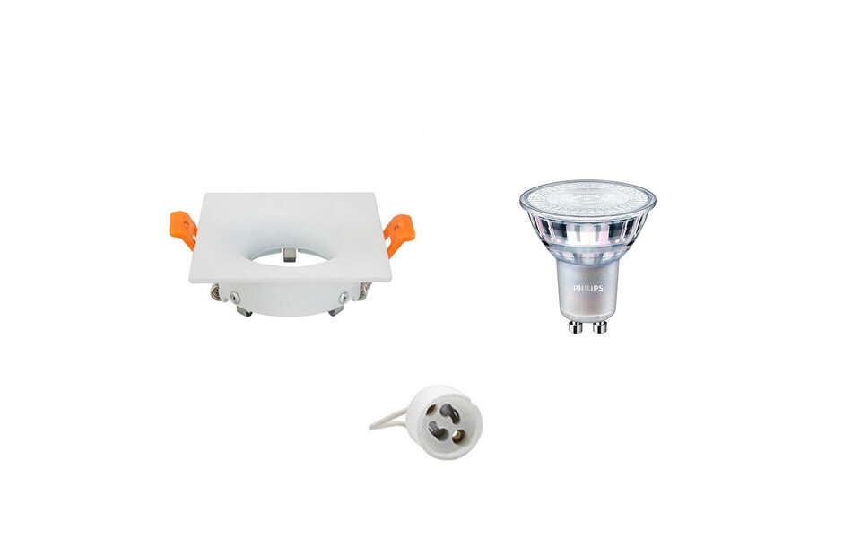 HLW LED LED Spot Set 9W - Dimbare Vierkante Inbouwspot Met GU10 Fitting - Witte Spot HLW LED LED Spot Set 9W - Dimbare Vierkante Inbouwspot Met GU10 Fitting - Witte Spot