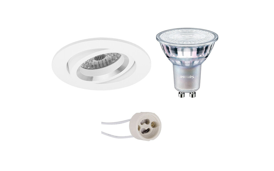 HLW LED Dimmable 9W LED Recessed Spotlight - Tiltable Round White LED Spotlight