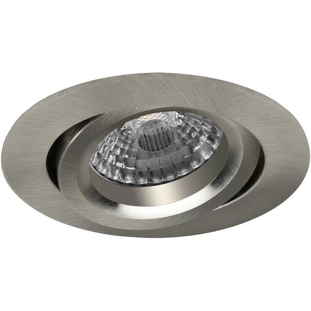 Dimbare kantelbare LED inbouwspot 4W mat nikkel met warm wit licht 3000K en GU10 fitting