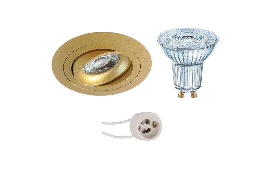 HLW LED Dimmable LED Spot Recessed Spotlight Matte Gold - Tiltable Round 4W LED Spot HLW LED Dimmable LED Spot Recessed Spotlight Matte Gold - Tiltable Round 4W LED Spot