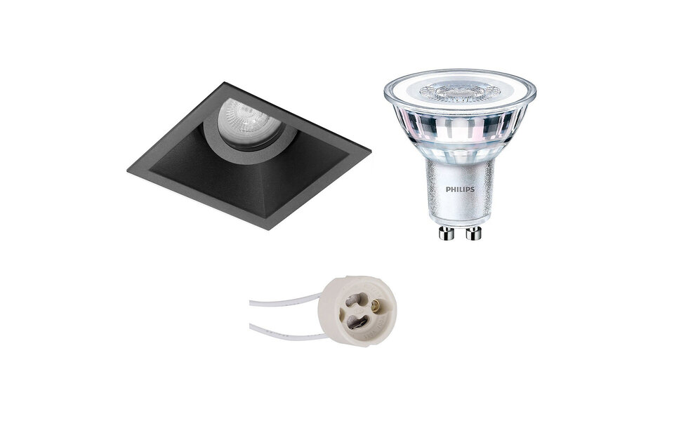 HLW LED Tiltable Square LED Recessed Spotlight 6W - Matte Black & Warm White Light HLW LED Tiltable Square LED Recessed Spotlight 6W - Matte Black & Warm White Light