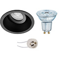 Kantelbare Ronde LED Spot Set 4W - Mat Zwart, Dimbare Inbouwspot GU10 Kantelbare Ronde LED Spot Set 4W - Mat Zwart, Dimbare Inbouwspot GU10