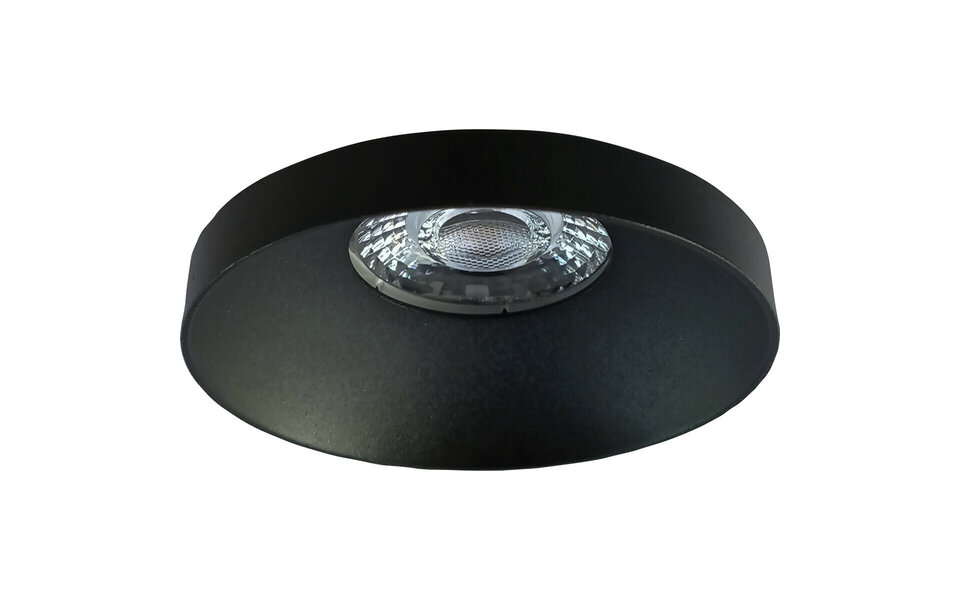 HLW LED LED Spot Set - 4W Dimmable Round Recessed Spotlight Matte Black - Natural White