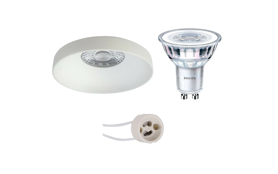 HLW LED LED Spot Set 3W Dimbaar - Ronde Mat Witte Inbouwspot GU10 Ø82mm Warm Wit