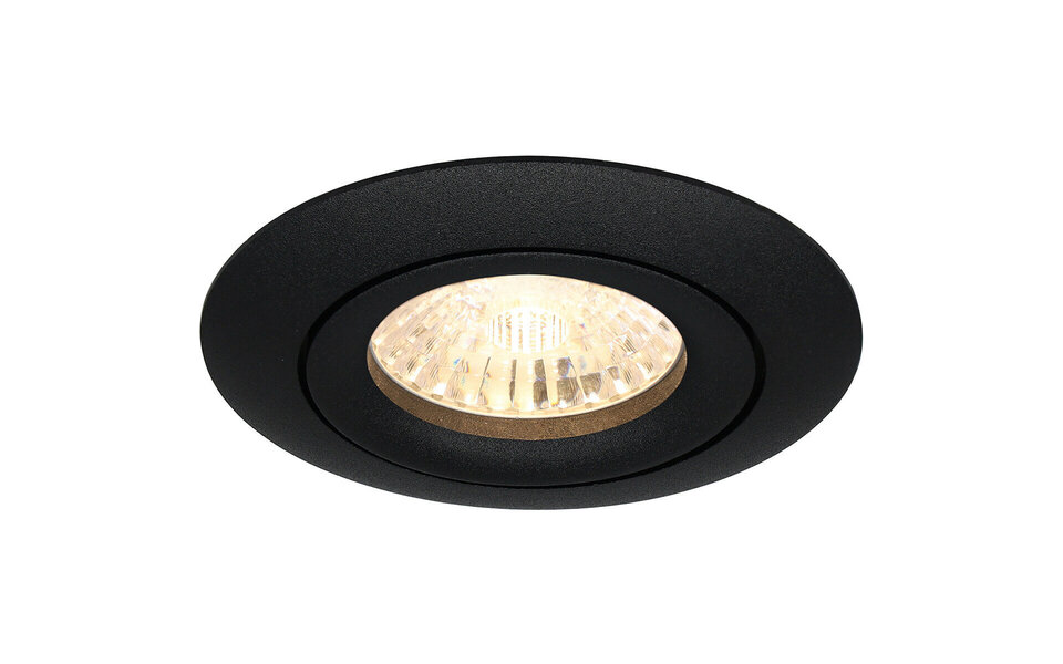 HLW LED Pragmi Uranio Pro 6W LED Spot Set - Ronde, Kantelbare Inbouwspot Mat Zwart