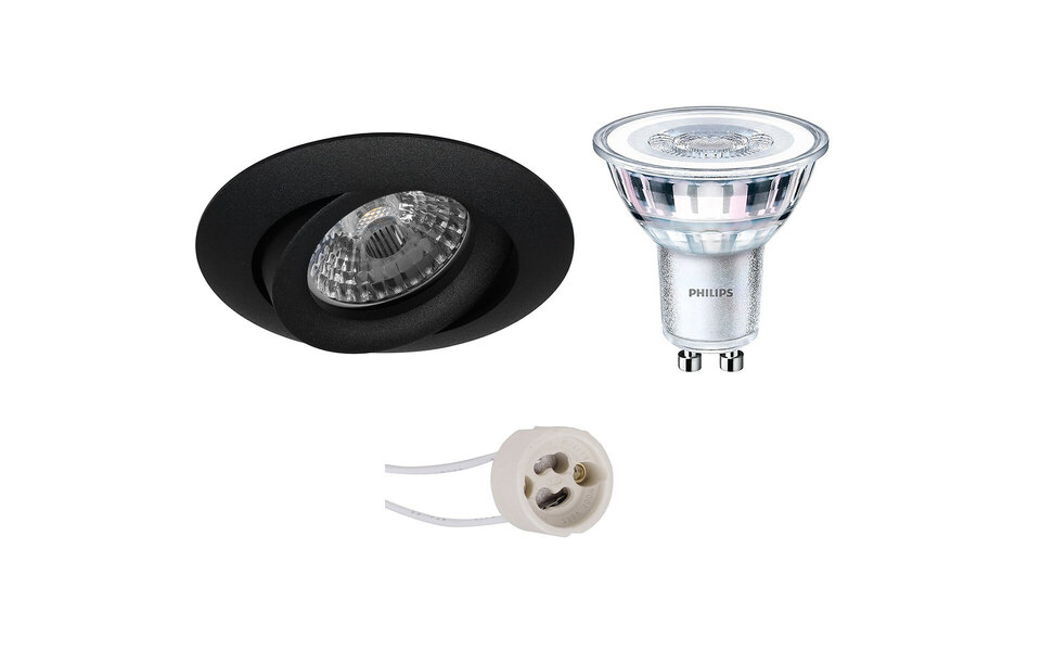 HLW LED 5W LED Spot Set - Tiltable Round Recessed Spot - Black & White Spot Ø82mm