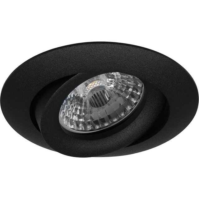 Mat zwarte dimbare GU10 inbouwspot met warm glow, 4,9W, 355 lumen en kleurtemperatuur 2200-2700K Mat zwarte dimbare GU10 inbouwspot met warm glow, 4,9W, 355 lumen en kleurtemperatuur 2200-2700K