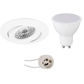 LED Spotlight Set 6W - Tiltable Dimmable Recessed Spotlight - Round White Spotlight GU10